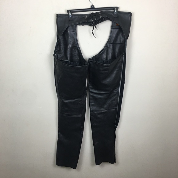 Milwaukee Leather black leather chaps - Picture 3 of 9
